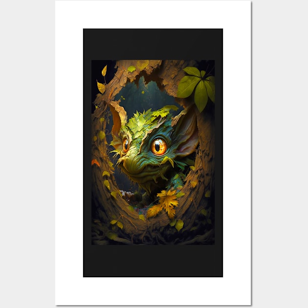 Goblin In Magical Old Tree Wall Art by MyMagicalPlace